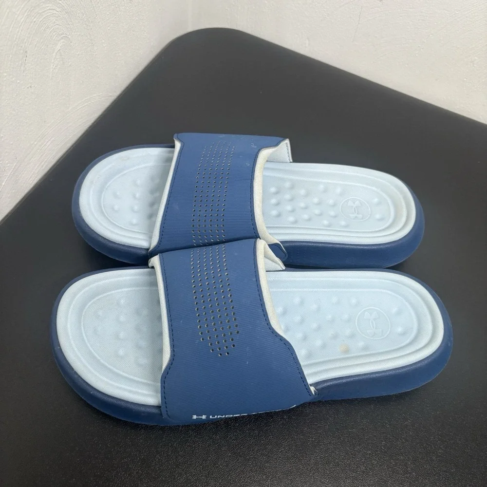Under Armour Ansa Elevate Slide‎ Sandal Unisex Blue Deep Sea Sz M6/W7.5 Slip On